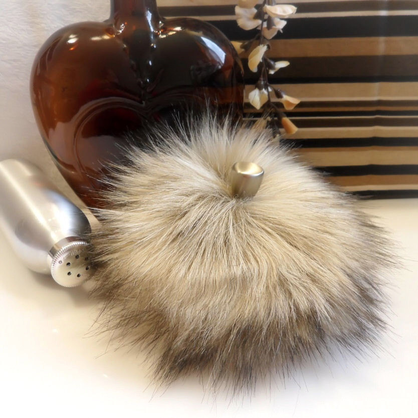 Body Powder Puff Animal Faux Fur Luxury Pouf Powder Duster on Luulla